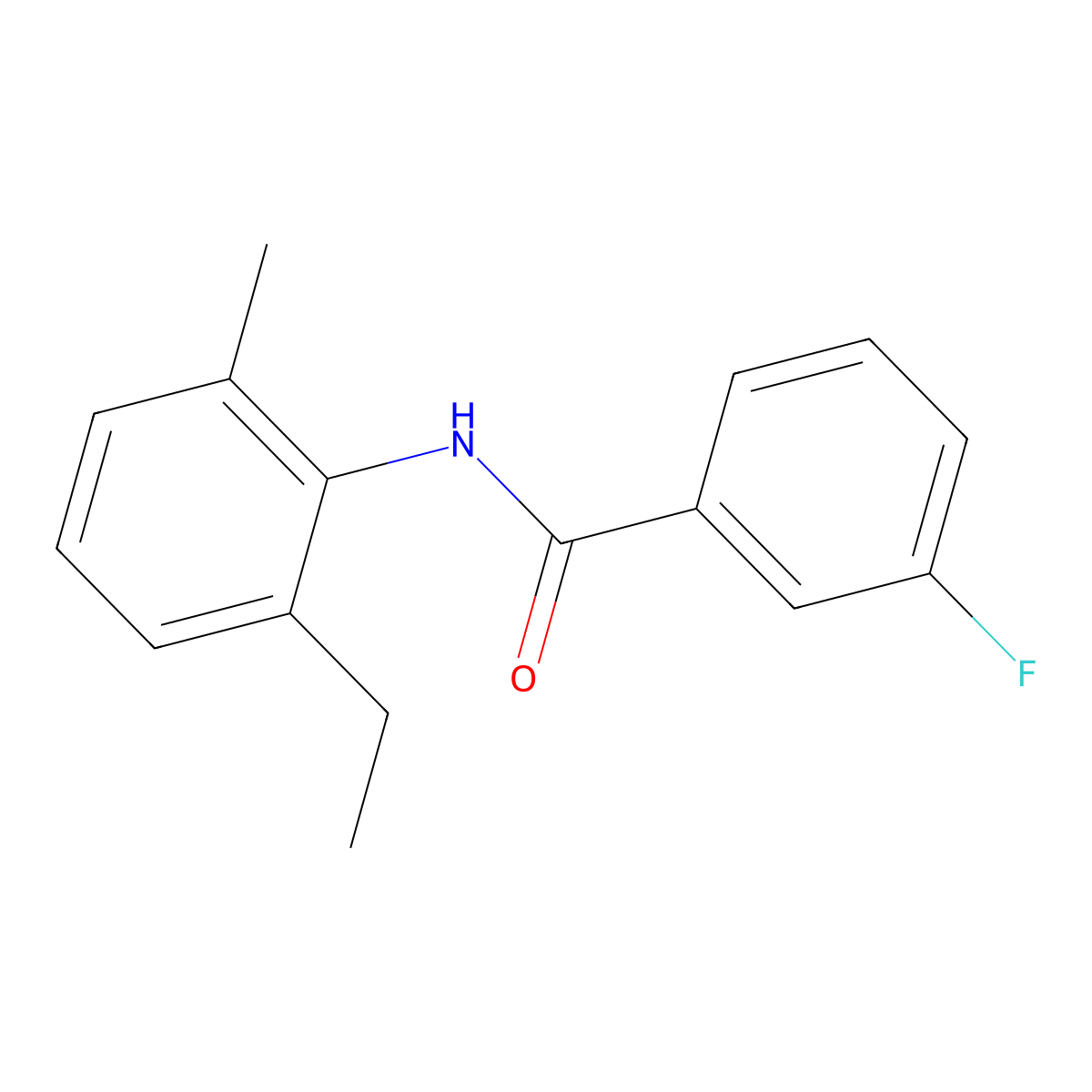 N-(2-ethyl-6-methylphenyl)-3-fluorobenzamide molecular structure, CAS 459219-04-6