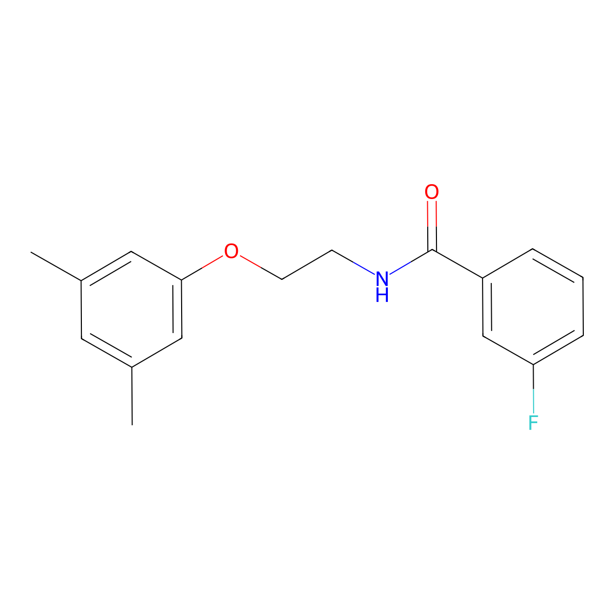 N-[2-(3,5-dimethylphenoxy)ethyl]-3-fluorobenzamide molecular structure, CAS 459219-14-8