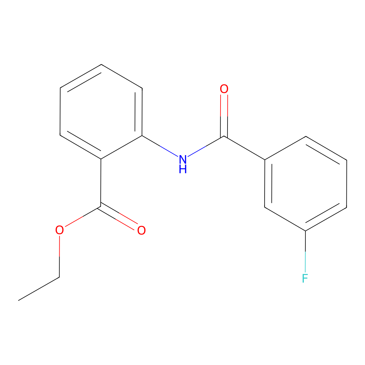 Ethyl 2-[(3-fluorobenzoyl)amino]benzoate molecular structure, CAS 459219-16-0