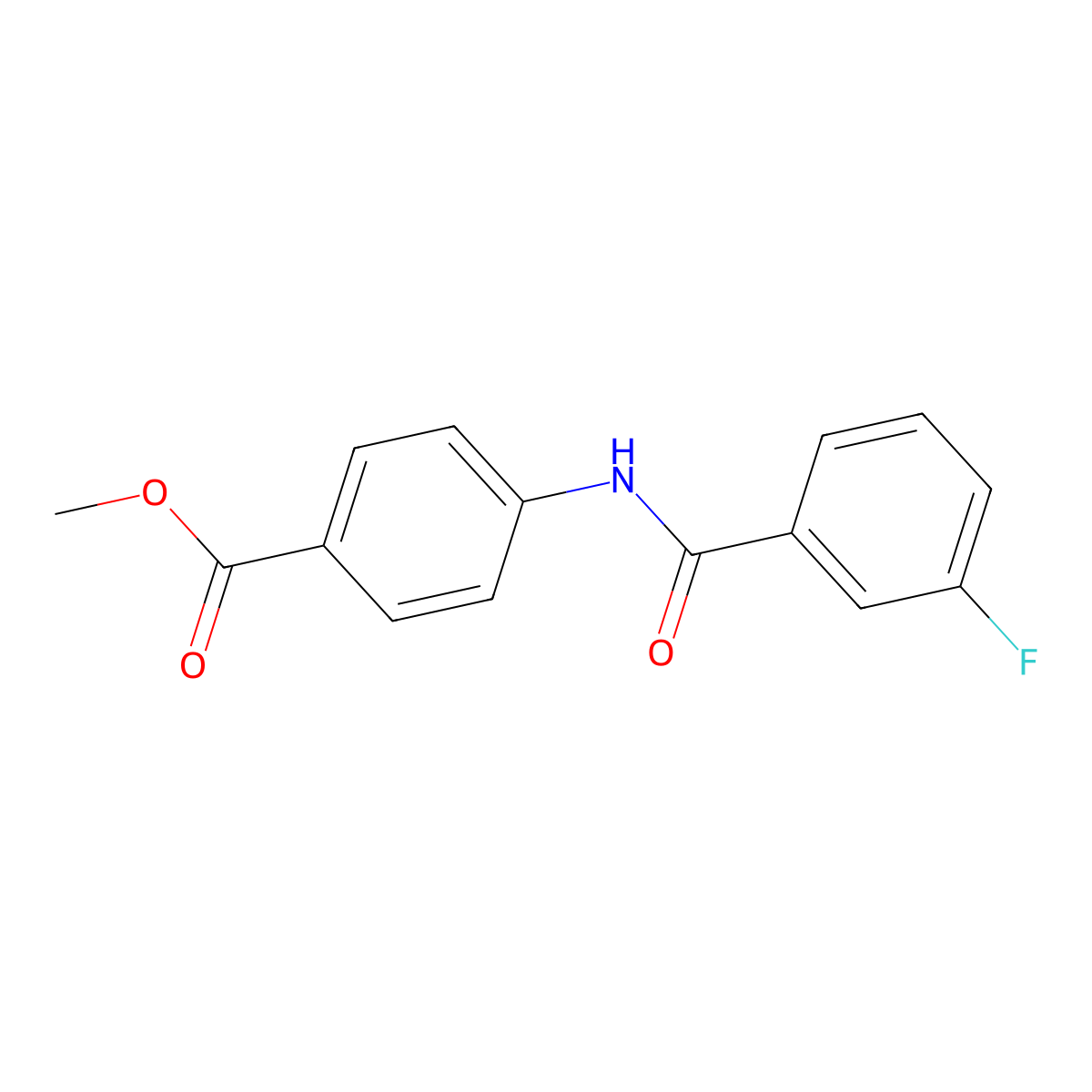 Methyl 4-{[(3-fluorophenyl)carbonyl]amino}benzoate molecular structure, CAS 459219-17-1