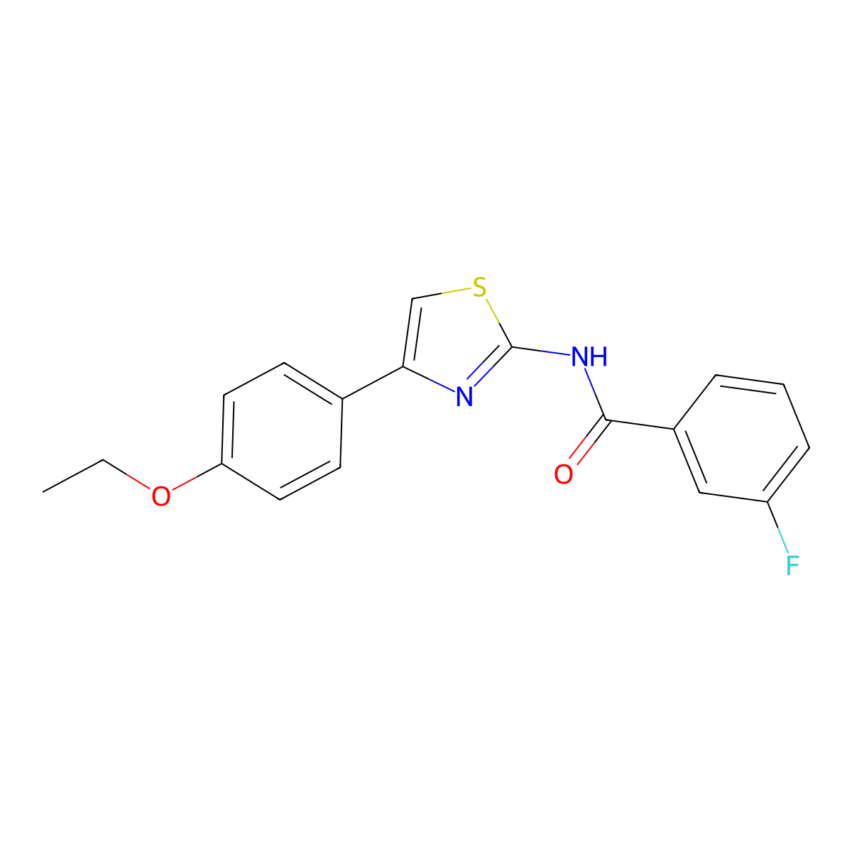 N-[4-(4-ethoxyphenyl)-1,3-thiazol-2-yl]-3-fluorobenzamide molecular structure, CAS 459219-44-4