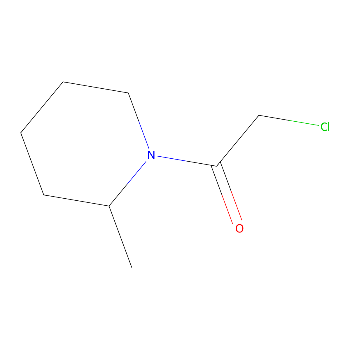 1-(Chloroacetyl)-2-methylpiperidine molecular structure, CAS 4593-18-4