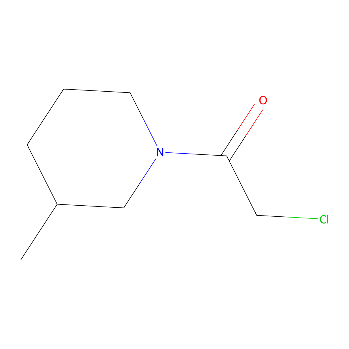 2-Chloro-1-(3-methylpiperidin-1-yl)ethan-1-one molecular structure, CAS 4593-19-5