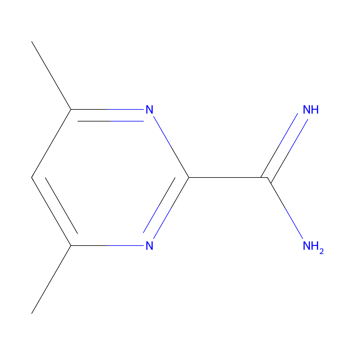 4,6-Dimethylpyrimidine-2-carboximidamide molecular structure, CAS 45938-61-2