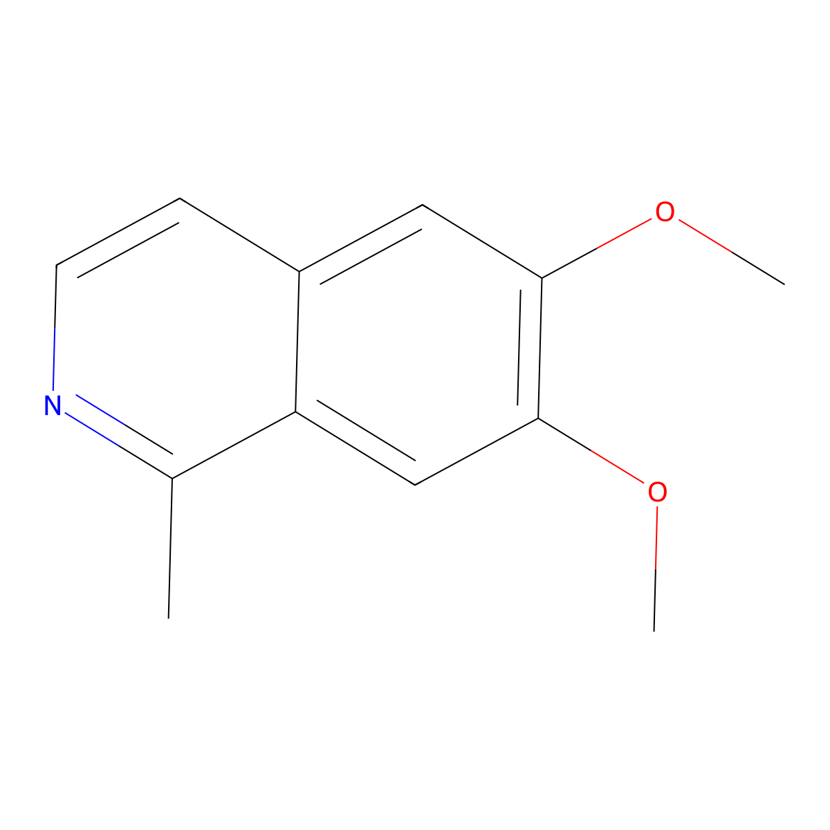 6,7-Dimethoxy-1-methylisoquinoline molecular structure, CAS 4594-02-9