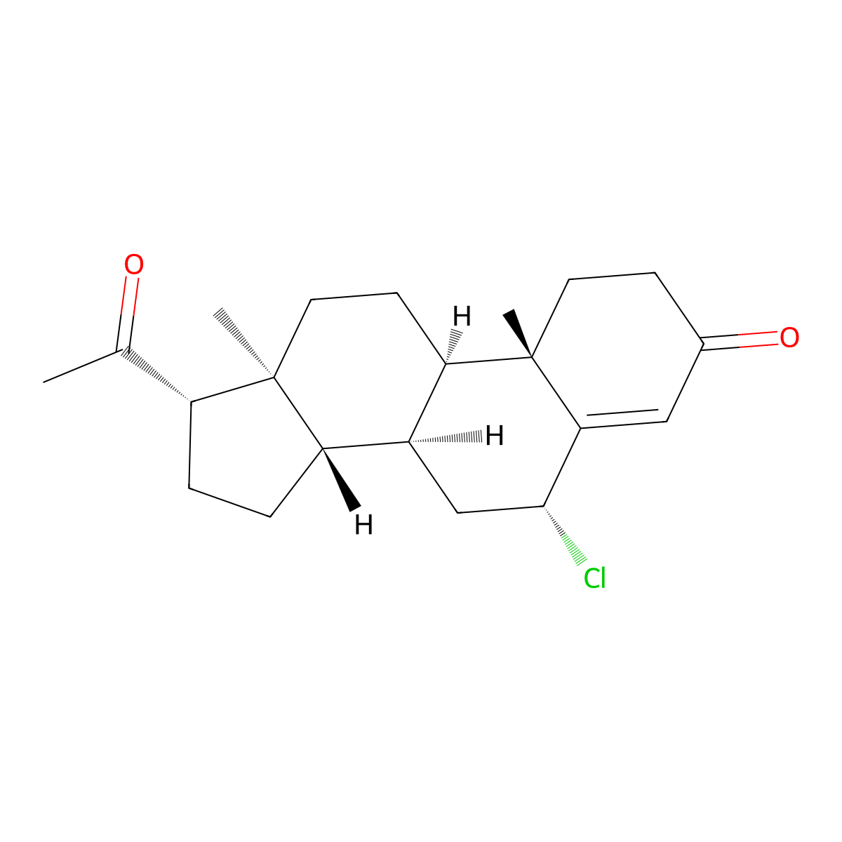 6beta-Chloro-9beta,10alpha-pregn-4-ene-3,20-dione molecular structure, CAS 4594-30-3