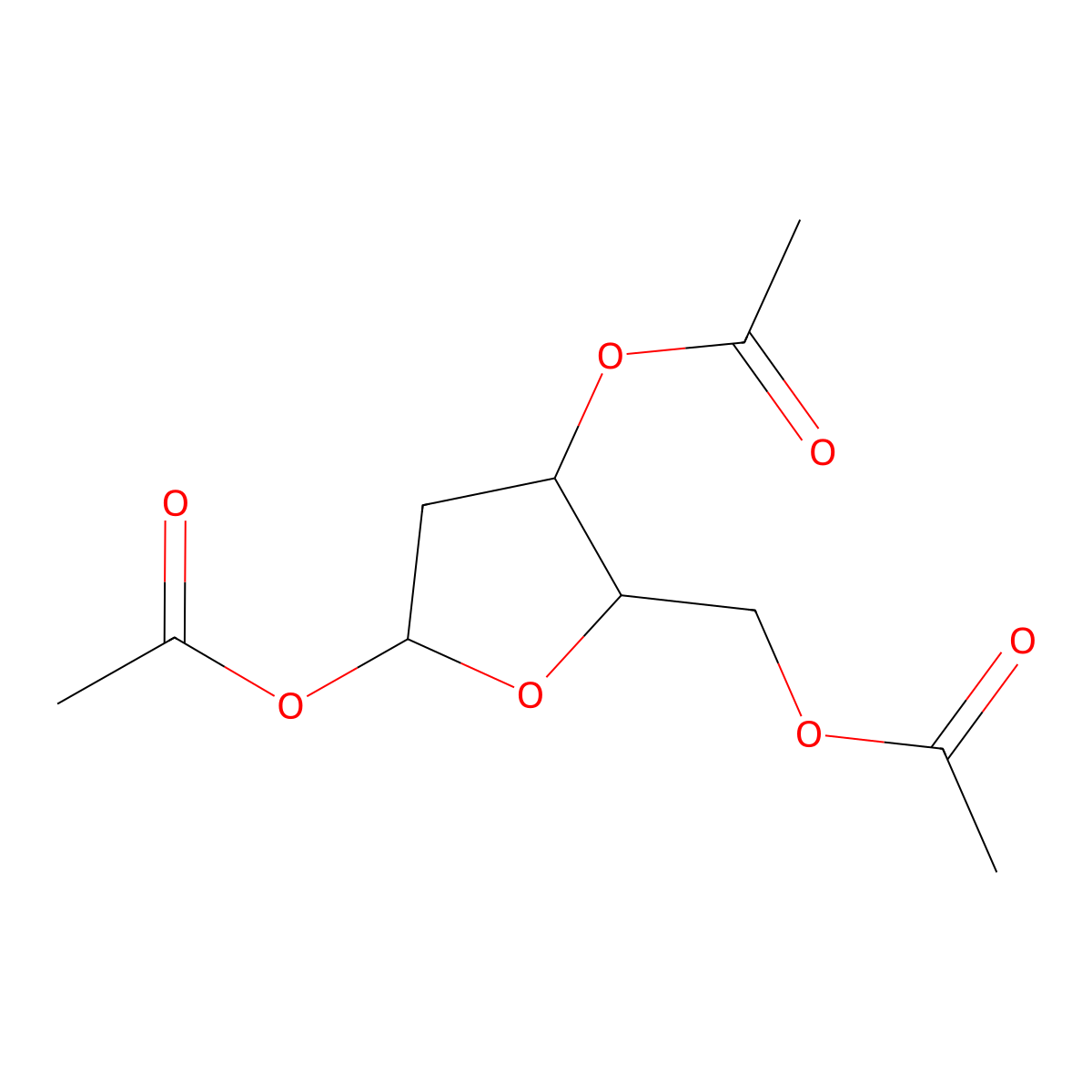 1,3,5-Tri-O-acetyl-2-deoxy-D-erythro-pentofuranose molecular structure, CAS 4594-52-9