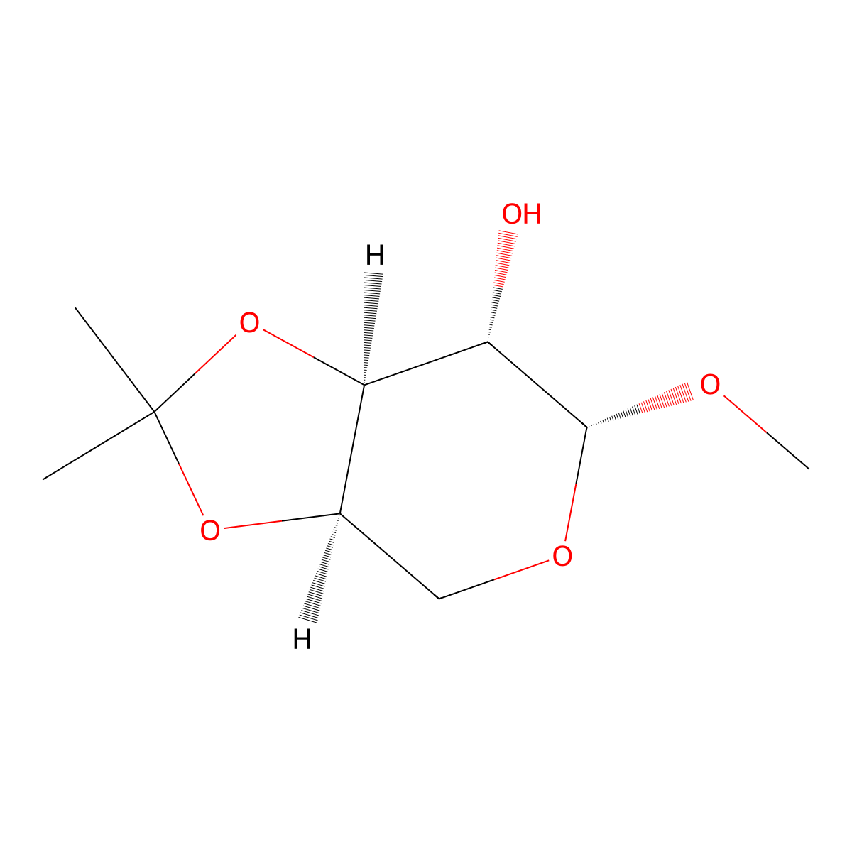 Methyl 3,4-O-(1-methylethylidene)-beta-D-arabinopyranoside molecular structure, CAS 4594-60-9