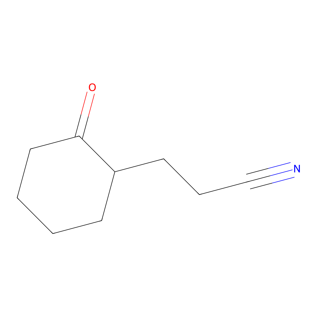 2-Oxocyclohexanepropiononitrile molecular structure, CAS 4594-78-9