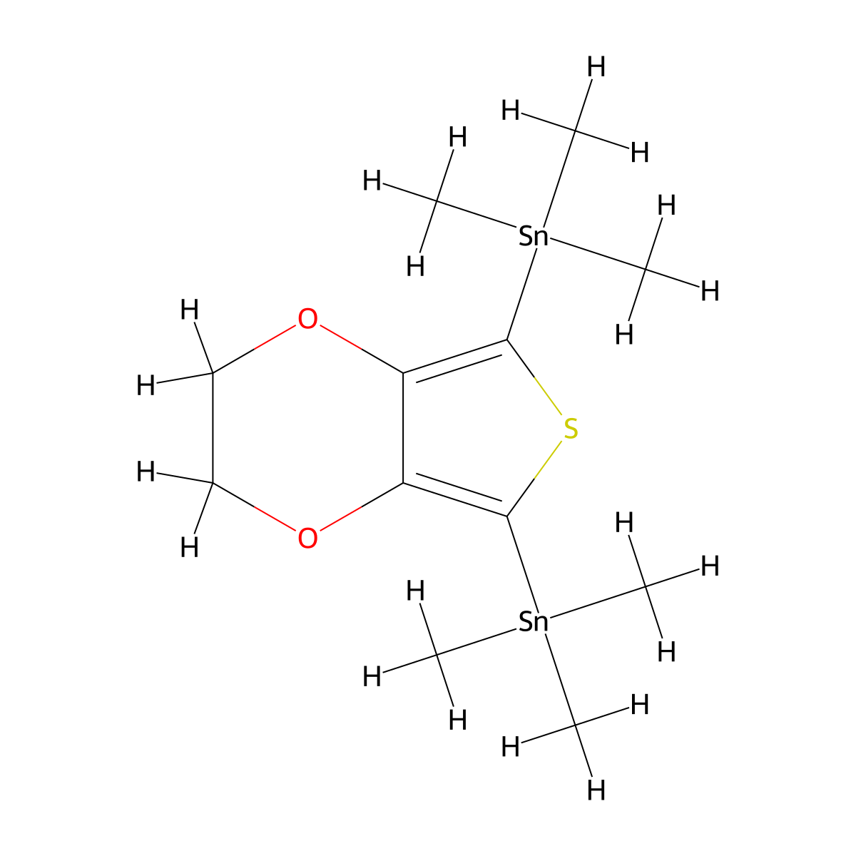5,7-Bis(trimethylstannyl)-2,3-dihydrothieno[3,4-b][1,4]dioxine molecular structure, CAS 459409-70-2