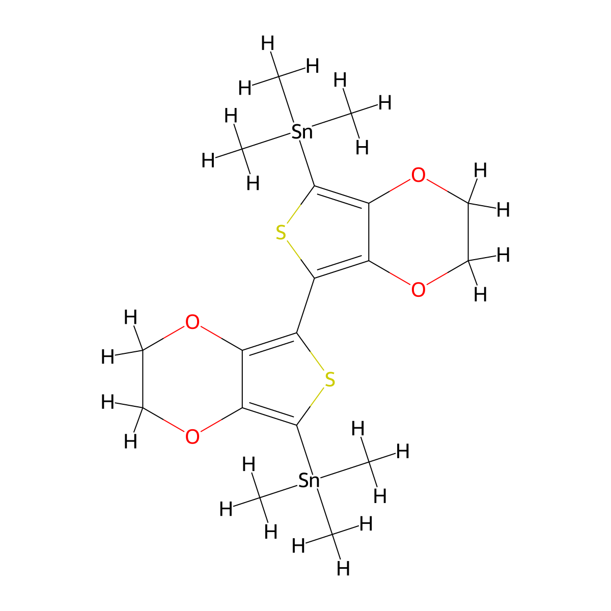 7,7'-Bis(trimethylstannyl)-2,2',3,3'-tetrahydro-5,5'-bithieno[3,4-b][1,4]dioxine molecular structure, CAS 459409-71-3