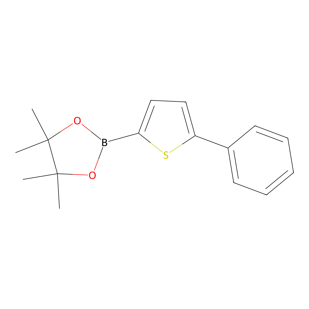 4,4,5,5-Tetramethyl-2-(5-phenylthiophen-2-yl)-1,3,2-dioxaborolane molecular structure, CAS 459409-74-6