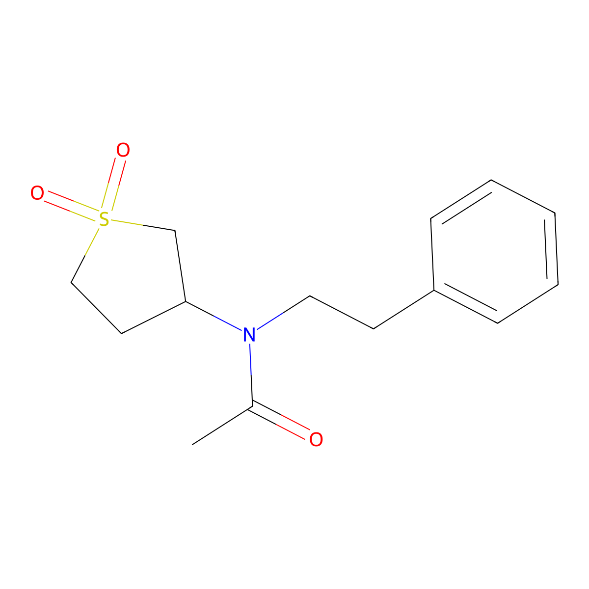 N-(1,1-dioxidotetrahydrothiophen-3-yl)-N-phenethylacetamide molecular structure, CAS 459413-84-4