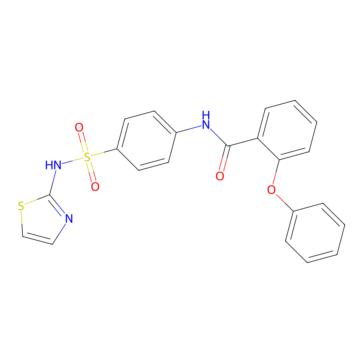 2-phenoxy-N-[4-(1,3-thiazol-2-ylsulfamoyl)phenyl]benzamide molecular structure, CAS 459413-90-2