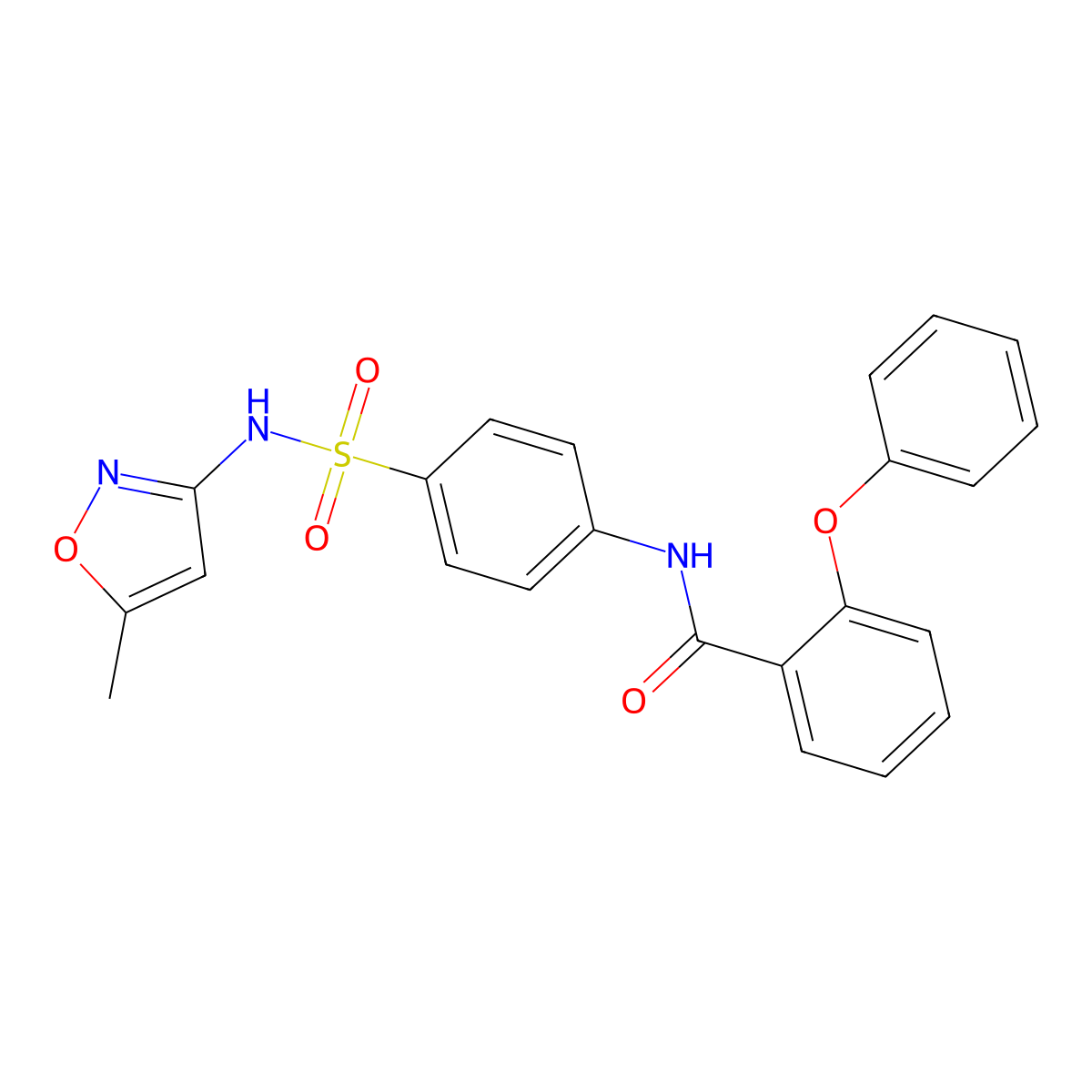 N-(4-(N-(5-methylisoxazol-3-yl)sulfamoyl)phenyl)-2-phenoxybenzamide molecular structure, CAS 459413-92-4