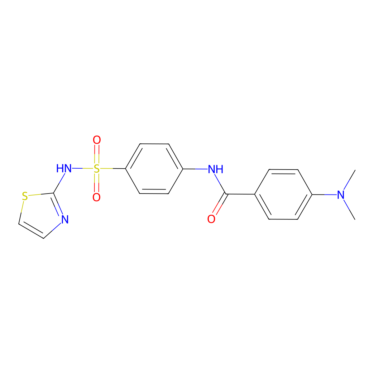 4-(dimethylamino)-N-(4-(N-(thiazol-2-yl)sulfamoyl)phenyl)benzamide molecular structure, CAS 459413-95-7