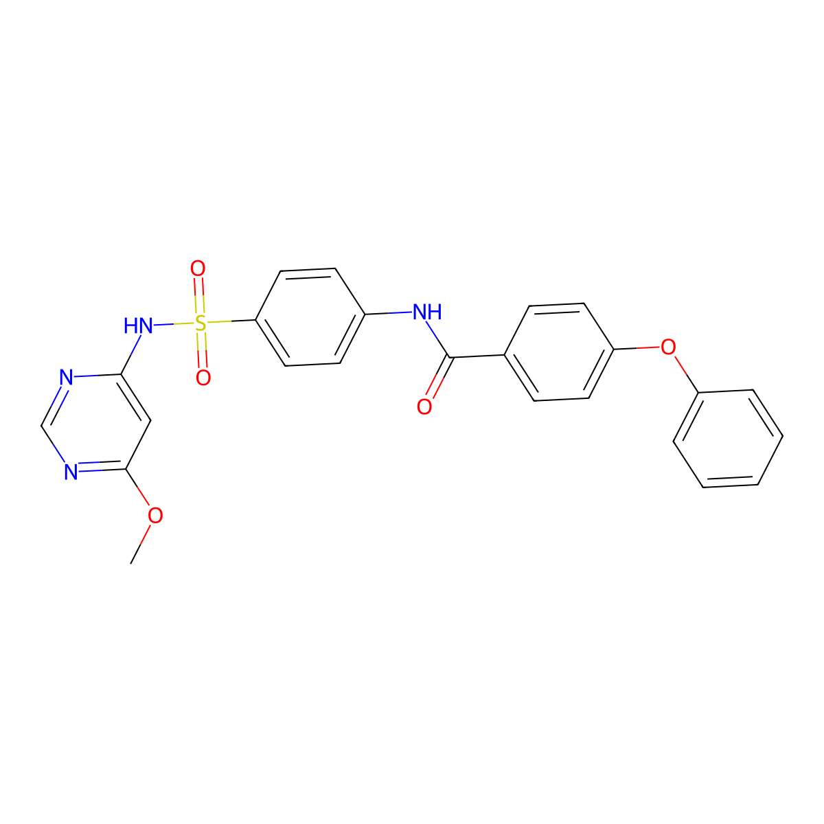 N-{4-[(6-methoxypyrimidin-4-yl)sulfamoyl]phenyl}-4-phenoxybenzamide molecular structure, CAS 459413-99-1