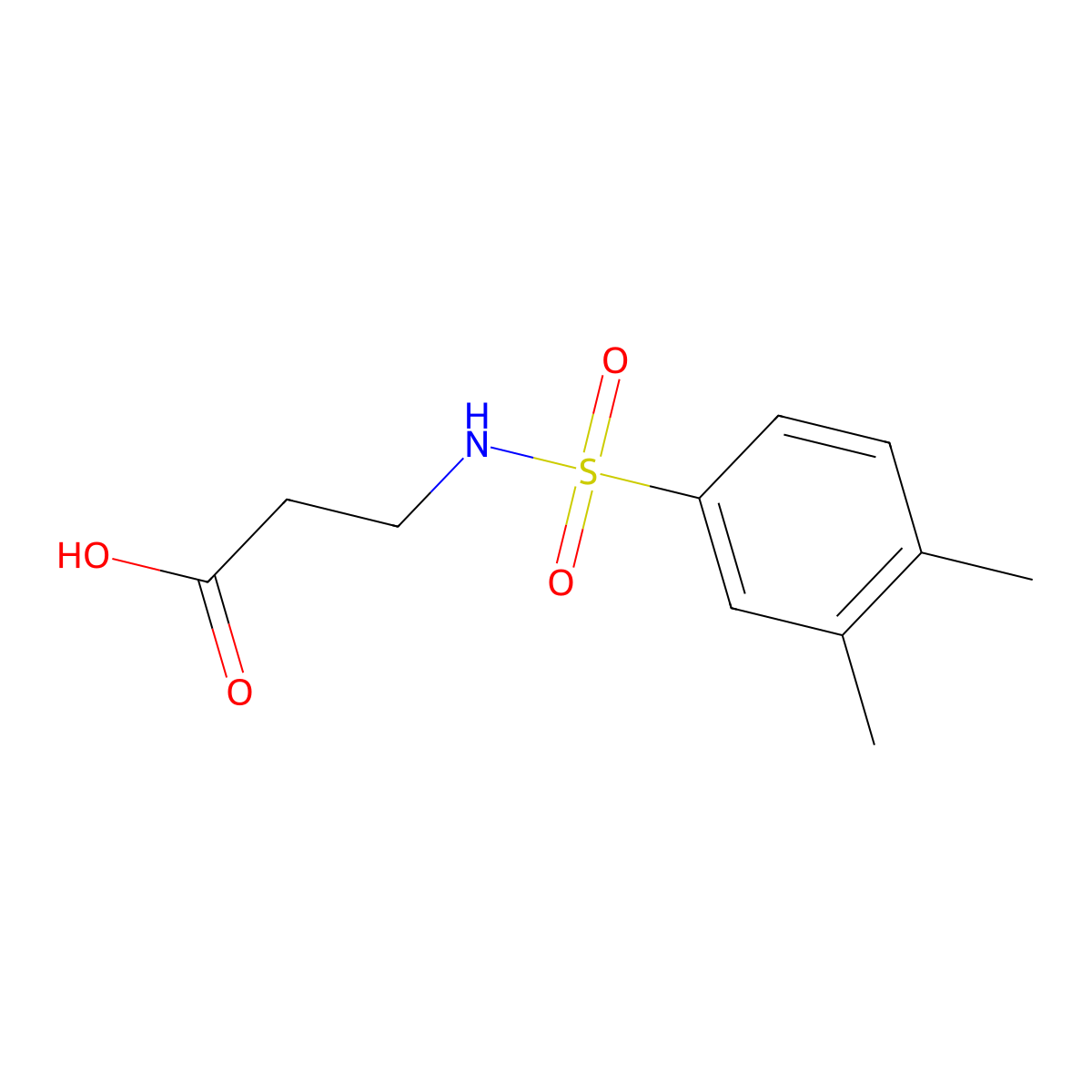 3-(3,4-Dimethylbenzenesulfonamido)propanoic acid molecular structure, CAS 459414-01-8