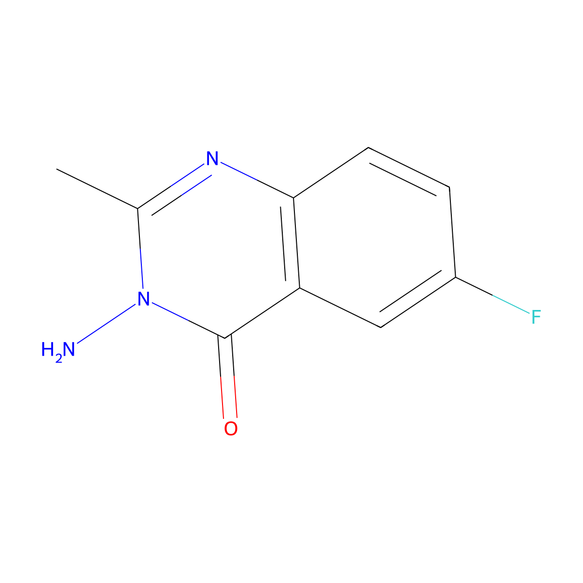 3-amino-6-fluoro-2-methylquinazolin-4(3H)-one molecular structure, CAS 459414-73-4