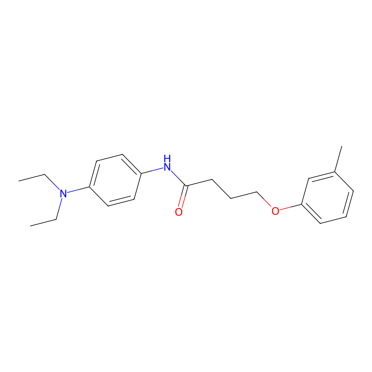 N-[4-(diethylamino)phenyl]-4-(3-methylphenoxy)butanamide molecular structure, CAS 459415-22-6