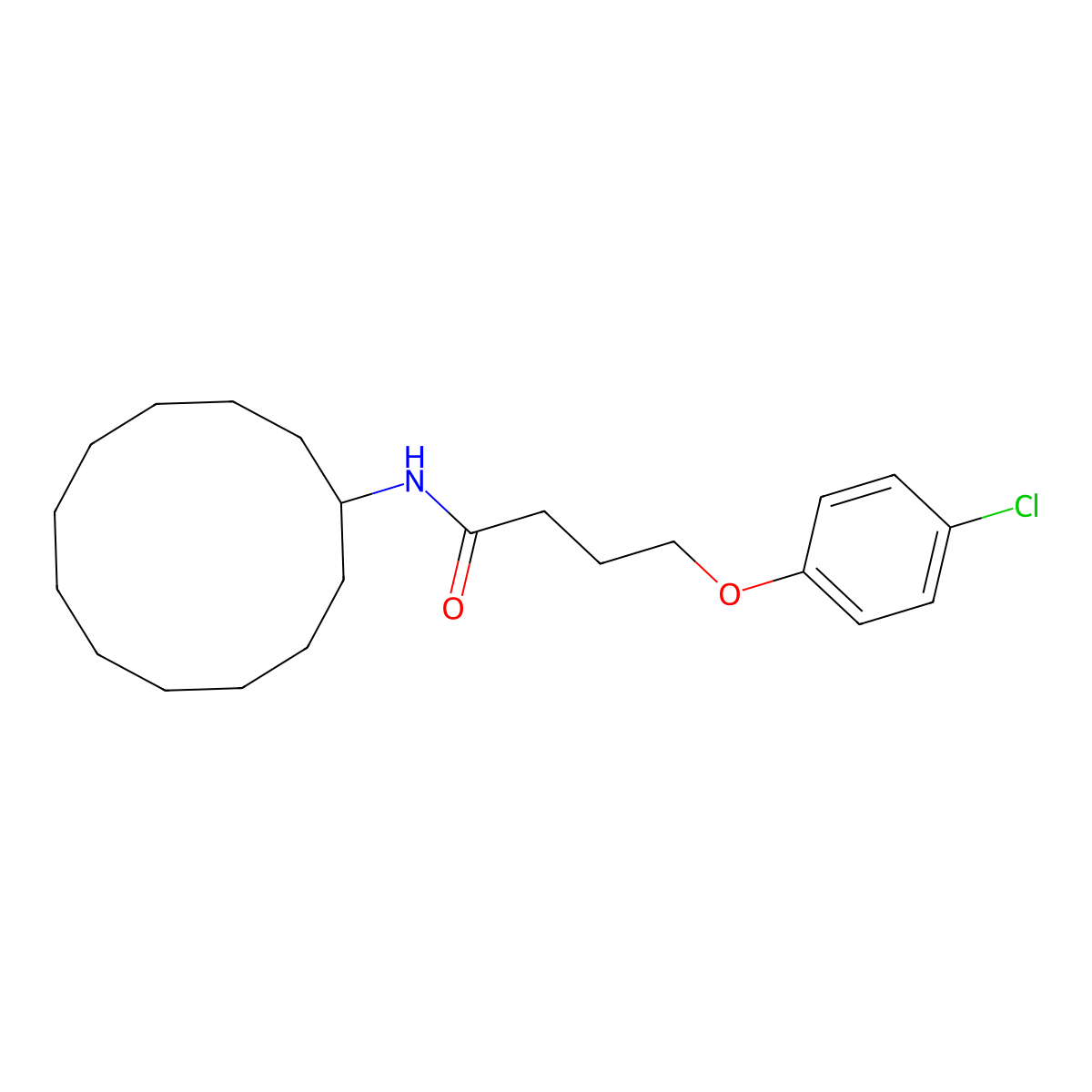 4-(4-chlorophenoxy)-N-cyclododecylbutanamide molecular structure, CAS 459415-28-2