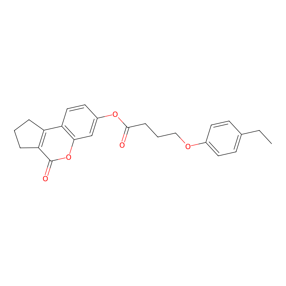 4-Oxo-1,2,3,4-tetrahydrocyclopenta[c]chromen-7-yl 4-(4-ethylphenoxy)butanoate molecular structure, CAS 459415-33-9