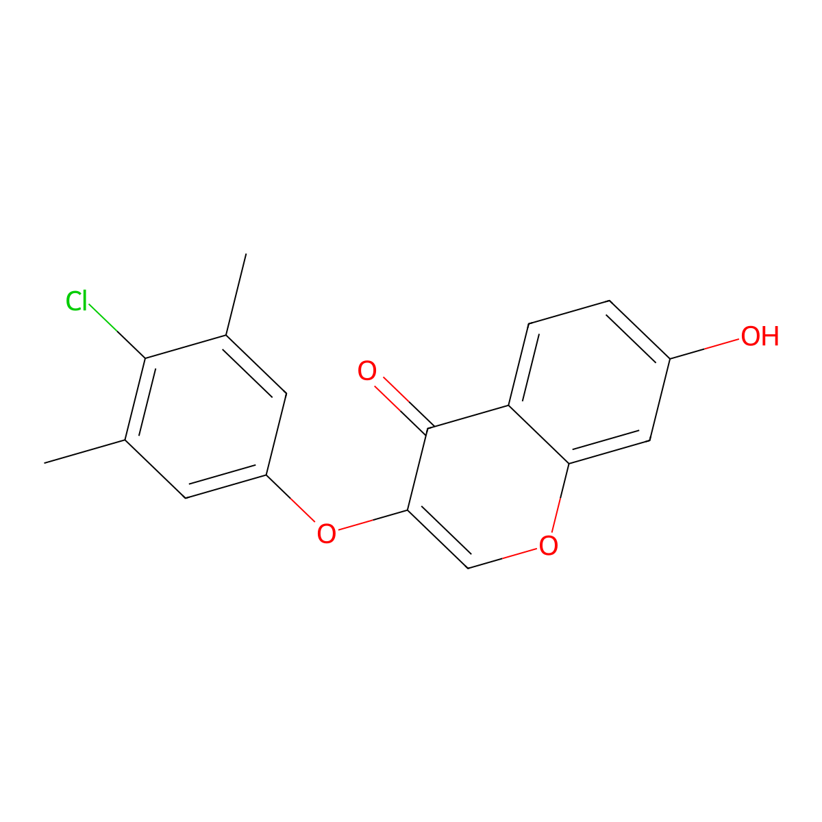 3-(4-chloro-3,5-dimethylphenoxy)-7-hydroxy-4H-chromen-4-one molecular structure, CAS 459415-65-7