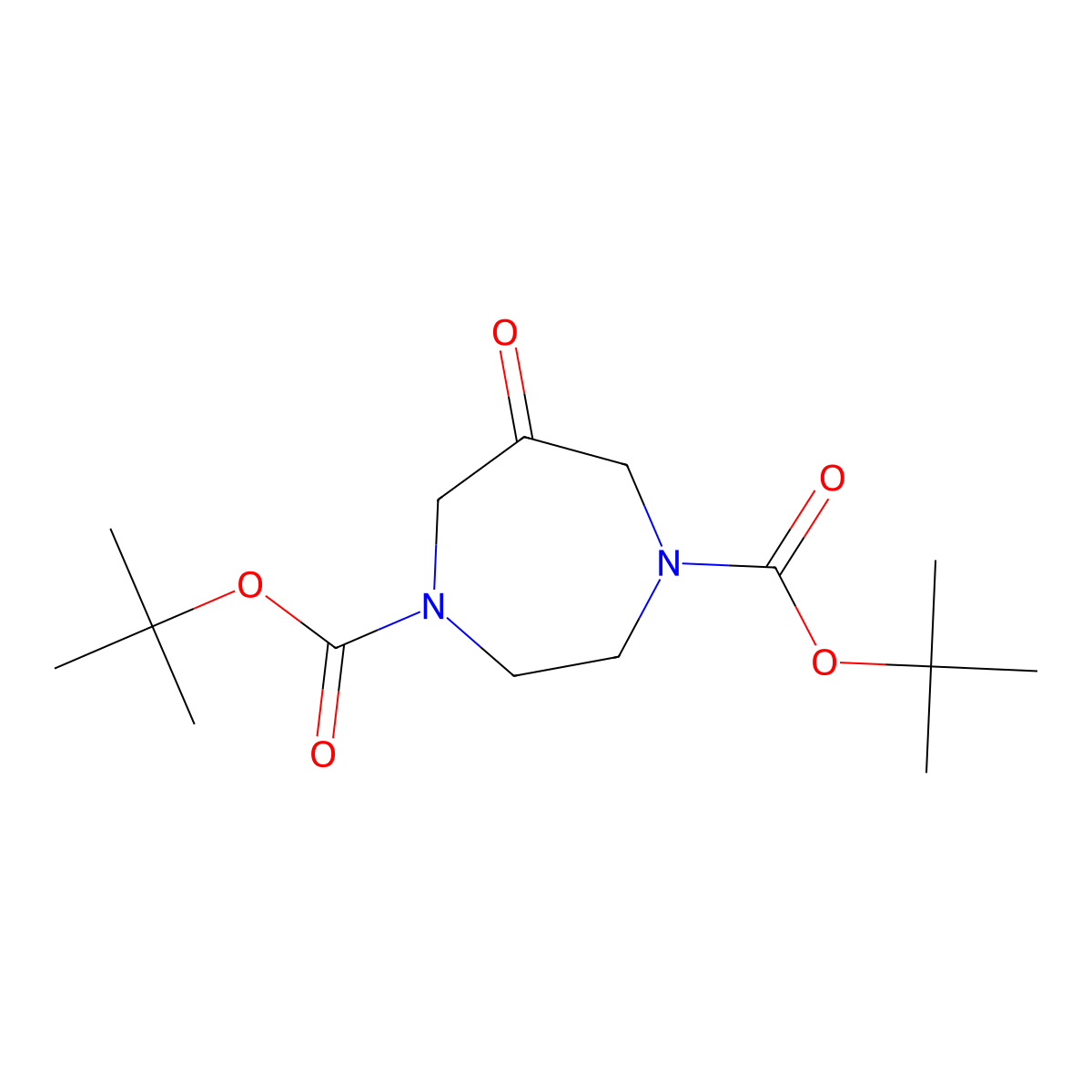 Di-tert-butyl 6-oxo-1,4-diazepane-1,4-dicarboxylate molecular structure, CAS 459417-40-4