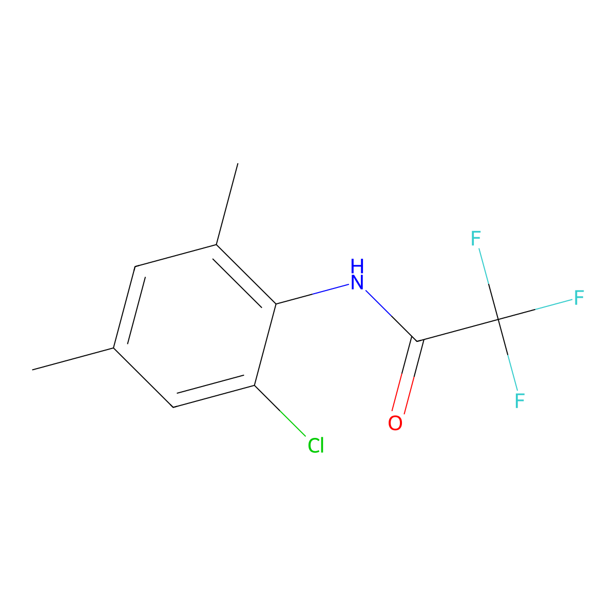 N-(2-chloro-4,6-dimethylphenyl)-2,2,2-trifluoroacetamide molecular structure, CAS 459417-72-2