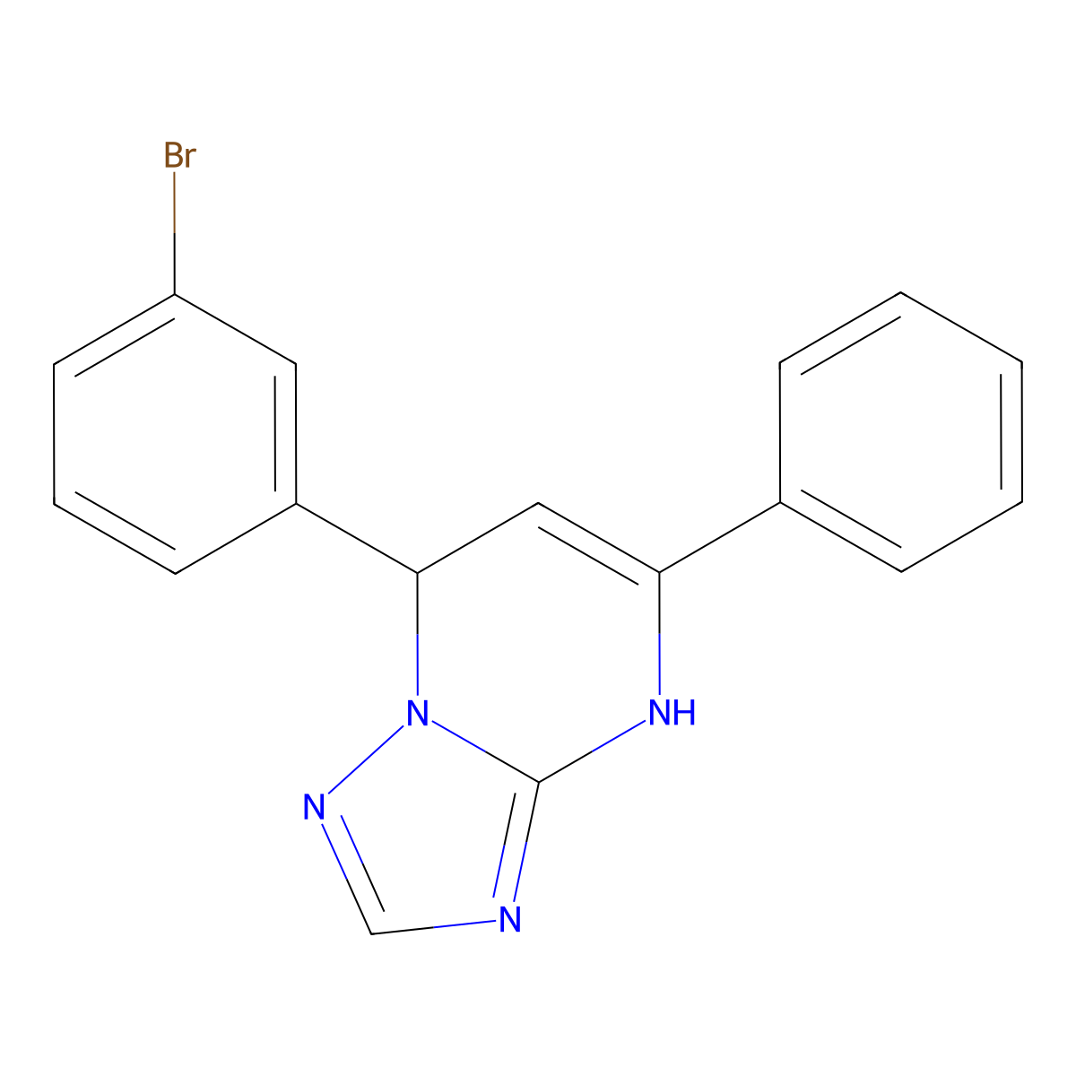 7-(3-Bromophenyl)-5-phenyl-4,7-dihydro[1,2,4]triazolo[1,5-a]pyrimidine molecular structure, CAS 459418-17-8