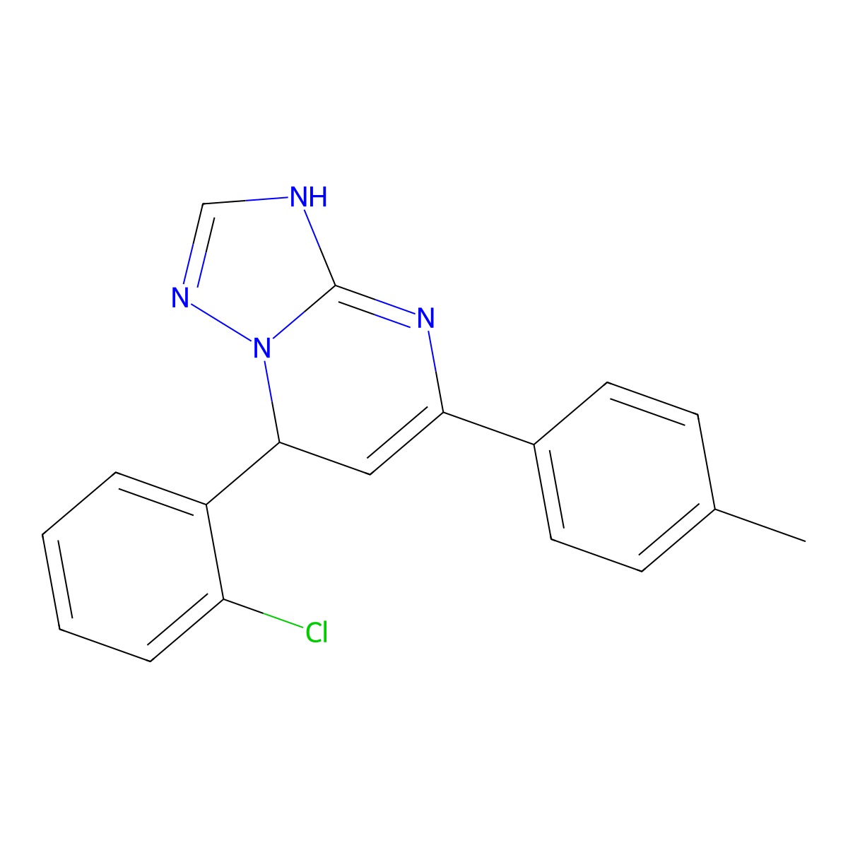 7-(2-Chlorophenyl)-5-(4-methylphenyl)-3,7-dihydro[1,2,4]triazolo[1,5-a]pyrimidine molecular structure, CAS 459418-20-3
