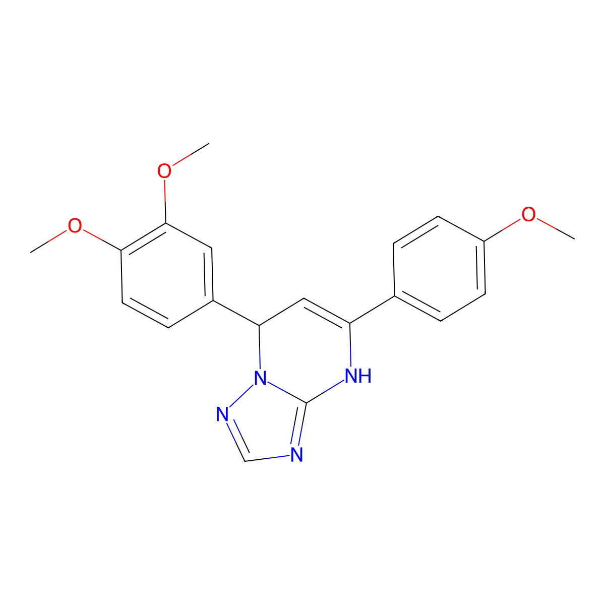 7-(3,4-Dimethoxyphenyl)-5-(4-methoxyphenyl)-4,7-dihydro-[1,2,4]triazolo[1,5-a]pyrimidine molecular structure, CAS 459418-22-5