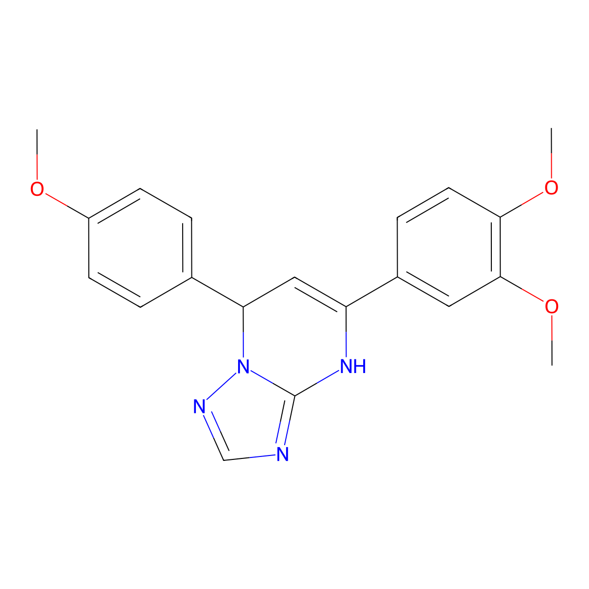 5-(3,4-Dimethoxyphenyl)-7-(4-methoxyphenyl)-4,7-dihydro[1,2,4]triazolo[1,5-a]pyrimidine molecular structure, CAS 459418-26-9