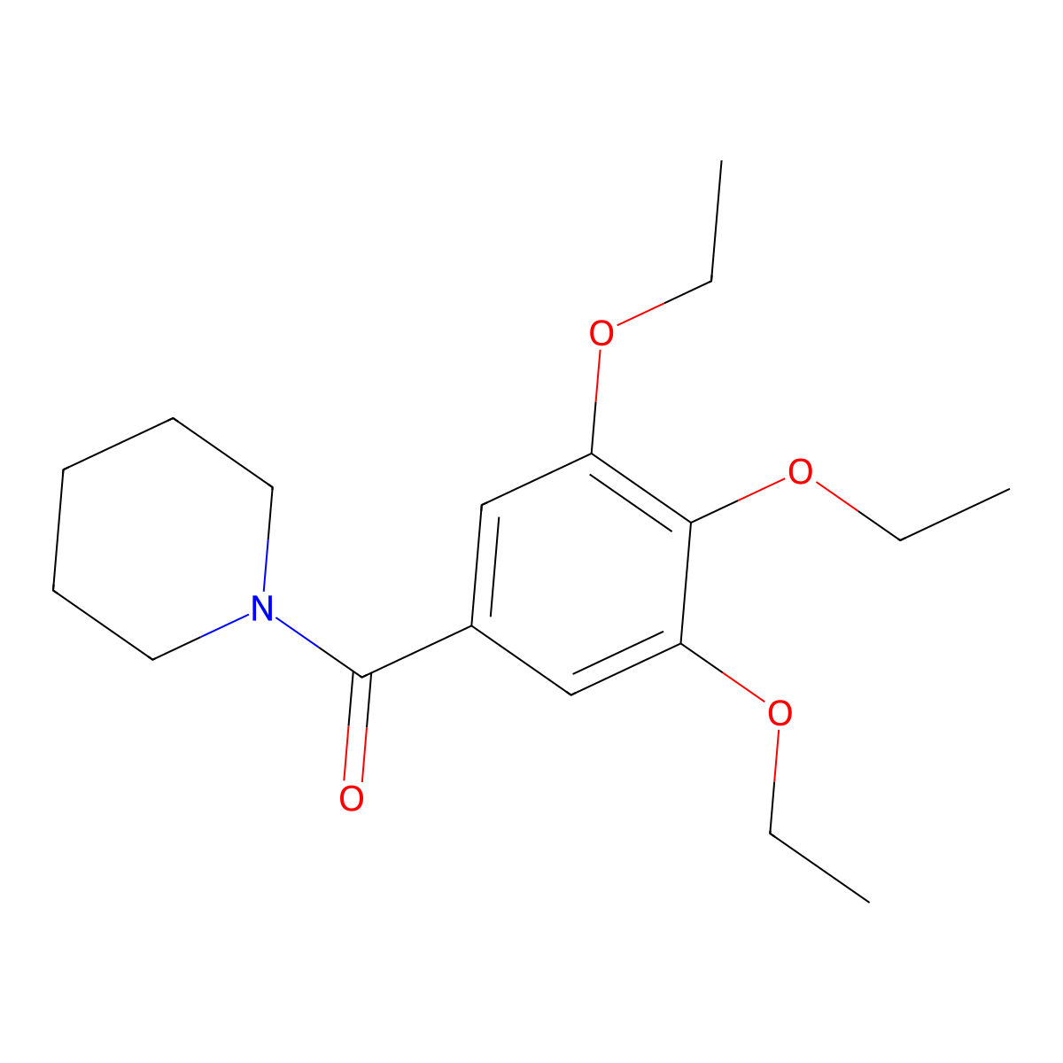 1-(3,4,5-Triethoxybenzoyl)piperidine molecular structure, CAS 459418-42-9
