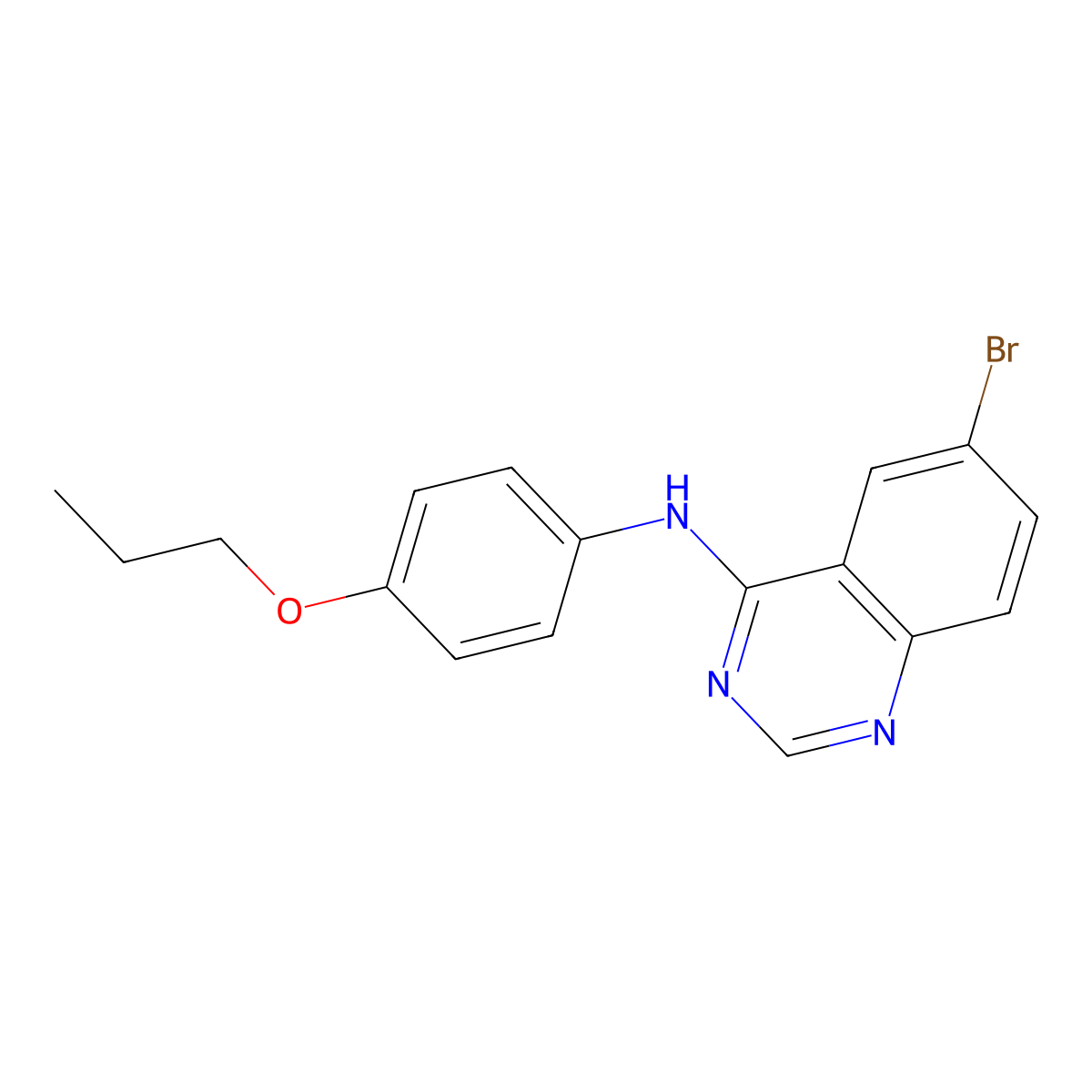6-bromo-N-(4-propoxyphenyl)quinazolin-4-amine molecular structure, CAS 459418-71-4