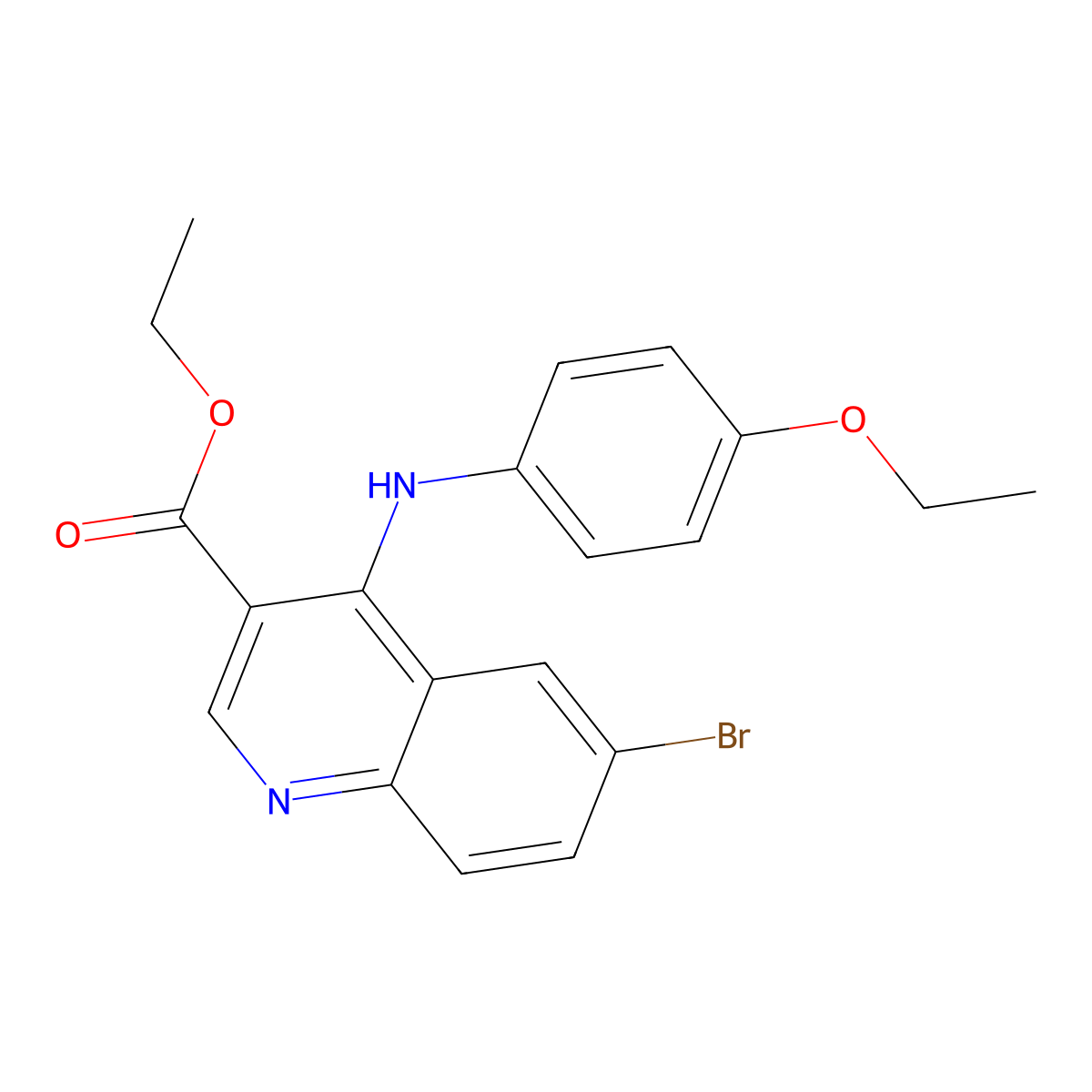 Ethyl 6-bromo-4-[(4-ethoxyphenyl)amino]quinoline-3-carboxylate molecular structure, CAS 459418-76-9