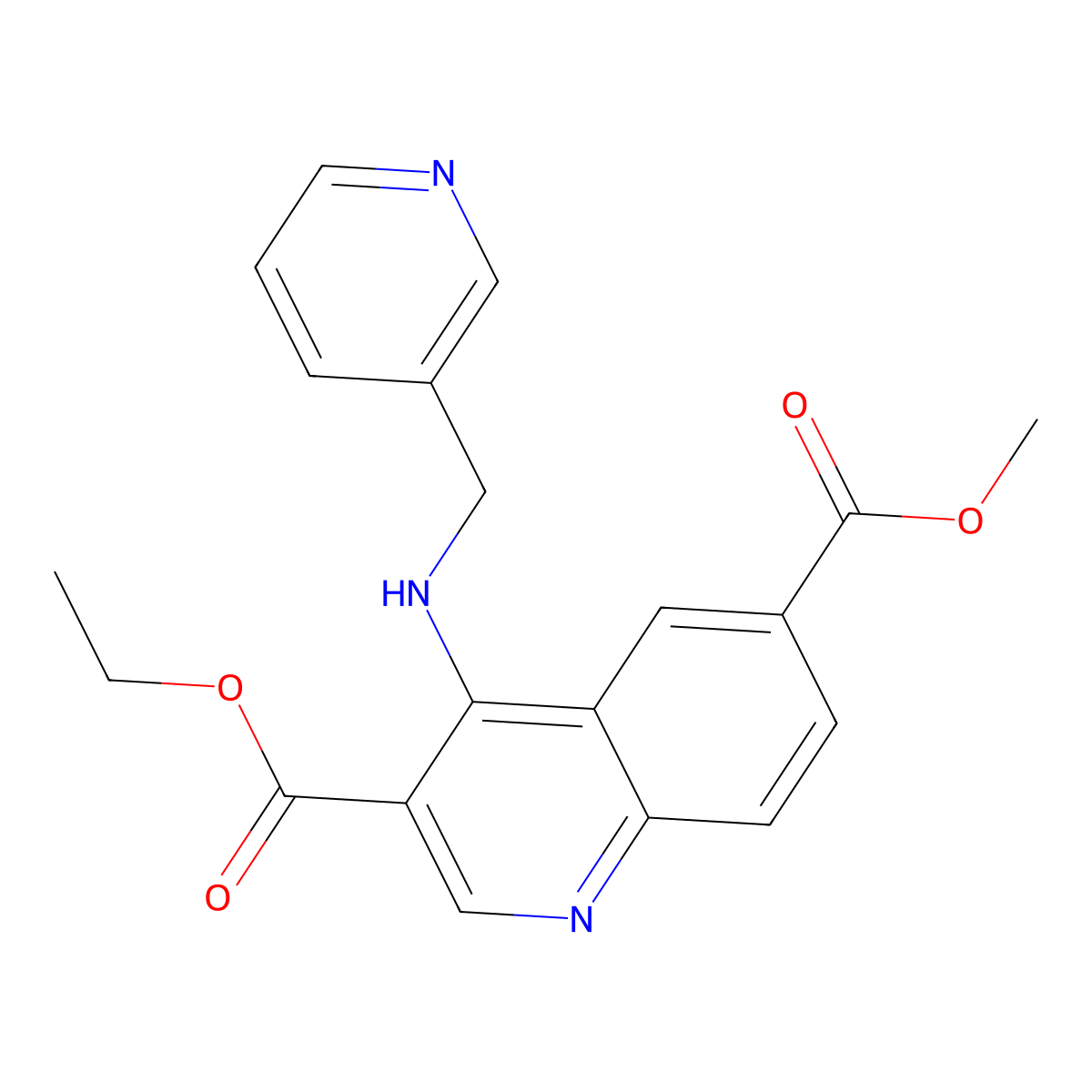3-Ethyl 6-methyl 4-[(3-pyridinylmethyl)amino]-3,6-quinolinedicarboxylate molecular structure, CAS 459418-93-0