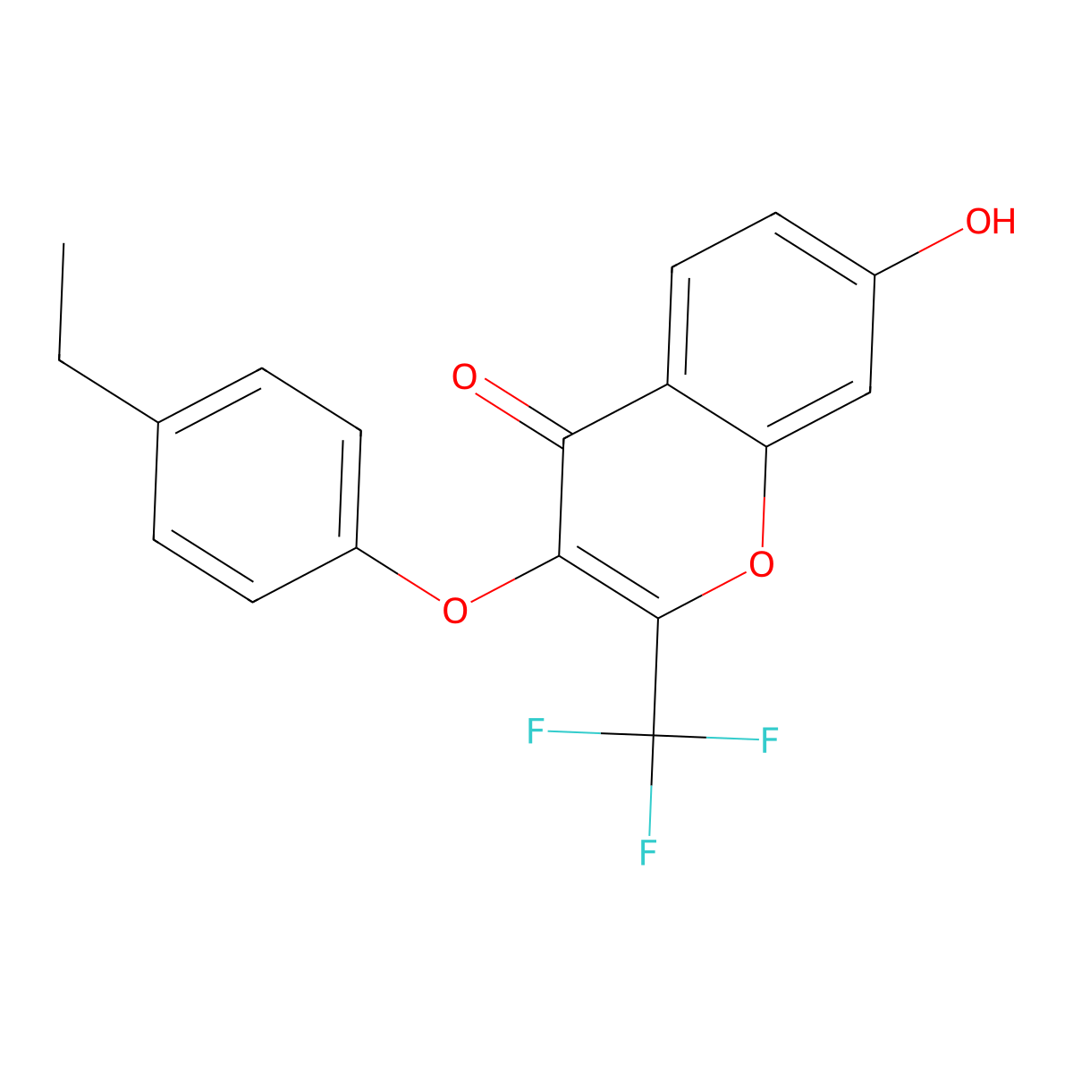 3-(4-Ethylphenoxy)-7-Hydroxy-2-(Trifluoromethyl)-4H-Chromen-4-One molecular structure, CAS 459419-21-7