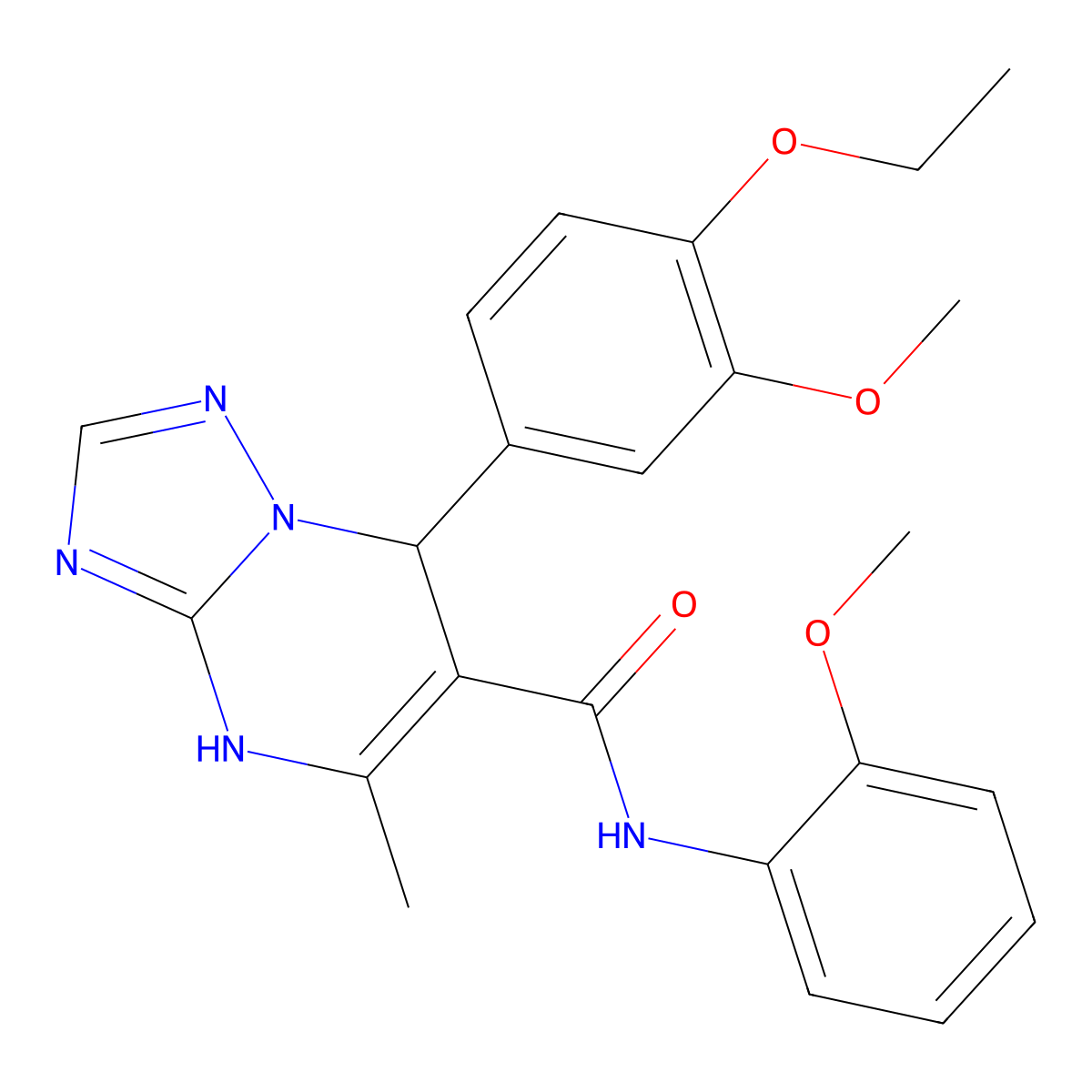 7-(4-ethoxy-3-methoxyphenyl)-N-(2-methoxyphenyl)-5-methyl-4,7-dihydro[1,2,4]triazolo[1,5-a]pyrimidine-6-carboxamide molecular structure, CAS 459419-42-2