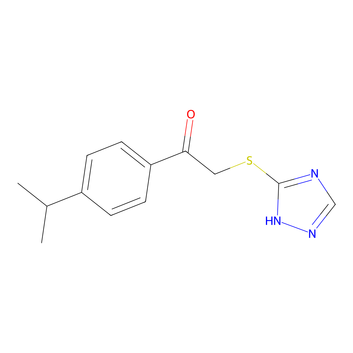 1-(4-isopropylphenyl)-2-(4H-1,2,4-triazol-3-ylthio)ethanone molecular structure, CAS 459420-13-4