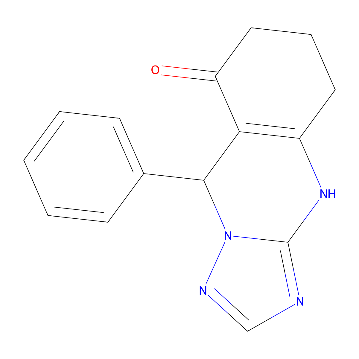 9-phenyl-5,6,7,9-tetrahydro[1,2,4]triazolo[5,1-b]quinazolin-8(4H)-one molecular structure, CAS 459420-45-2