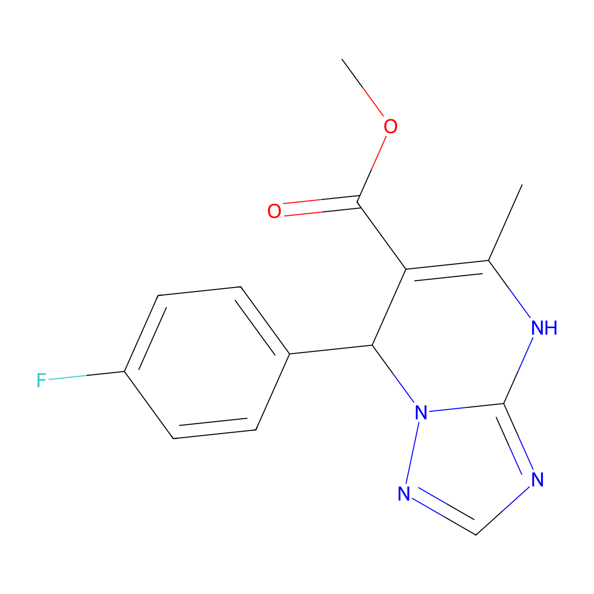 Methyl 7-(4-fluorophenyl)-5-methyl-4,7-dihydro-[1,2,4]triazolo[1,5-a]pyrimidine-6-carboxylate molecular structure, CAS 459421-71-7