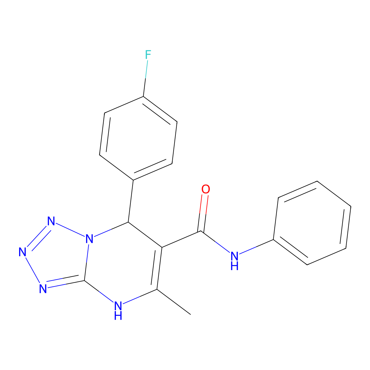7-(4-fluorophenyl)-5-methyl-N-phenyl-4,7-dihydrotetraazolo[1,5-a]pyrimidine-6-carboxamide molecular structure, CAS 459421-81-9