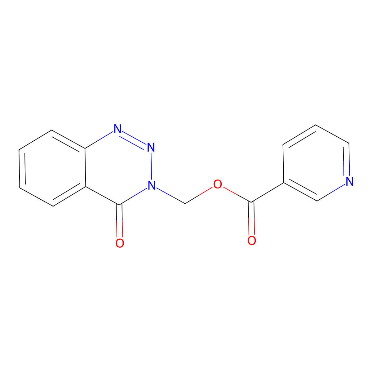 (4-oxo-1,2,3-benzotriazin-3(4H)-yl)methyl nicotinate molecular structure, CAS 459422-14-1