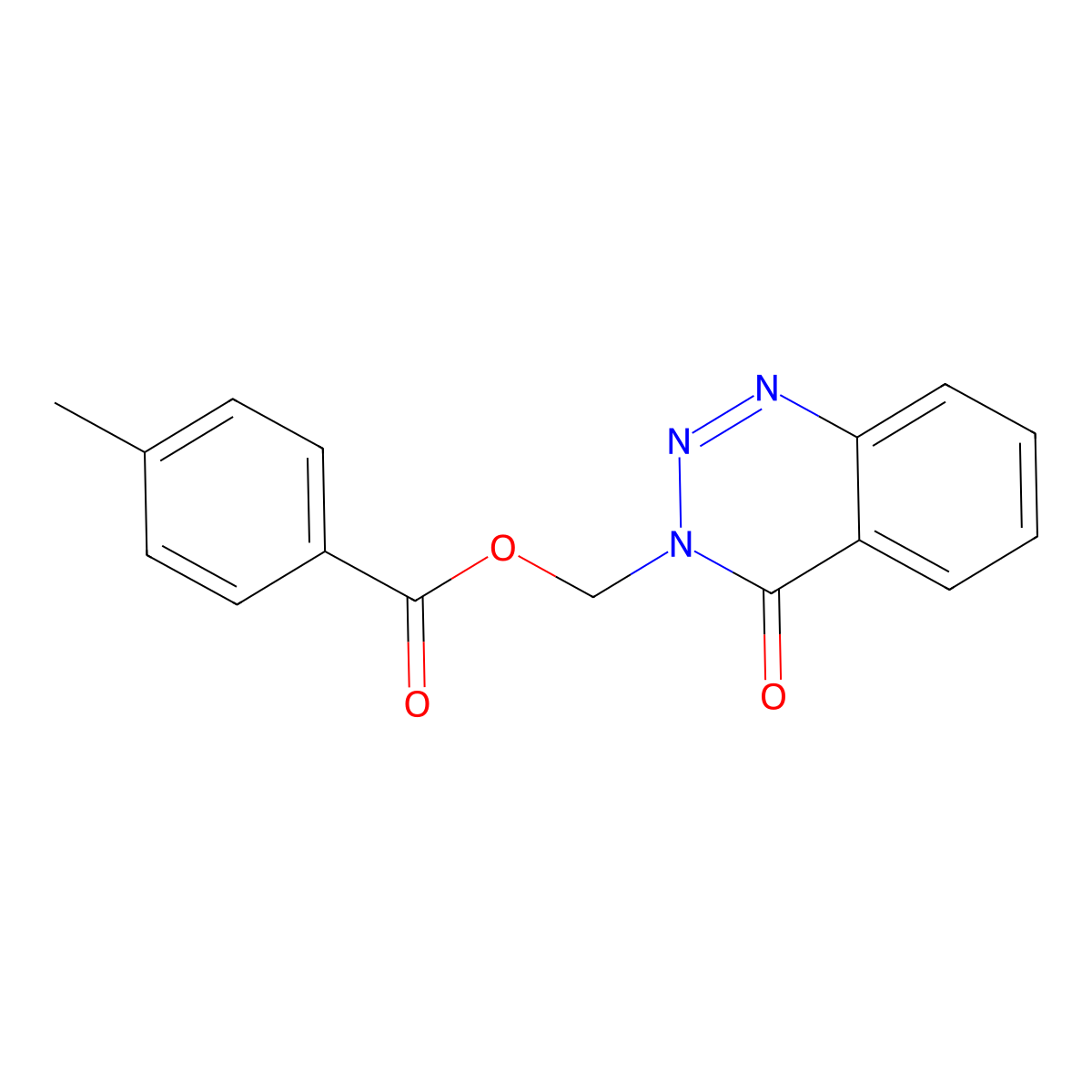 (4-oxobenzo[d][1,2,3]triazin-3(4H)-yl)methyl 4-methylbenzoate molecular structure, CAS 459422-15-2