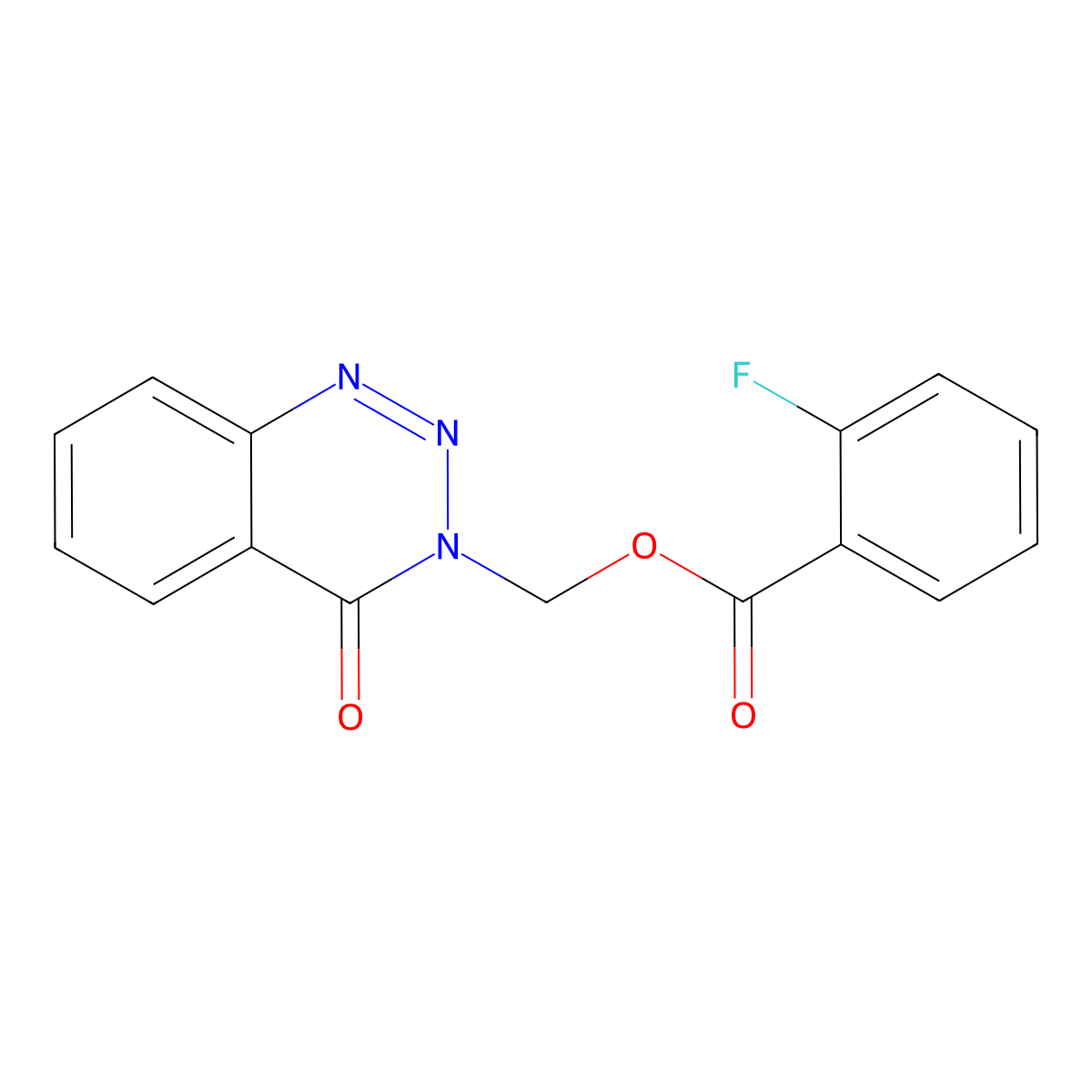 (4-oxobenzo[d][1,2,3]triazin-3(4H)-yl)methyl 2-fluorobenzoate molecular structure, CAS 459422-16-3