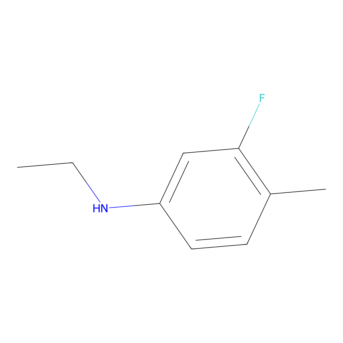 N-Ethyl-3-fluoro-4-methylaniline molecular structure, CAS 459429-74-4