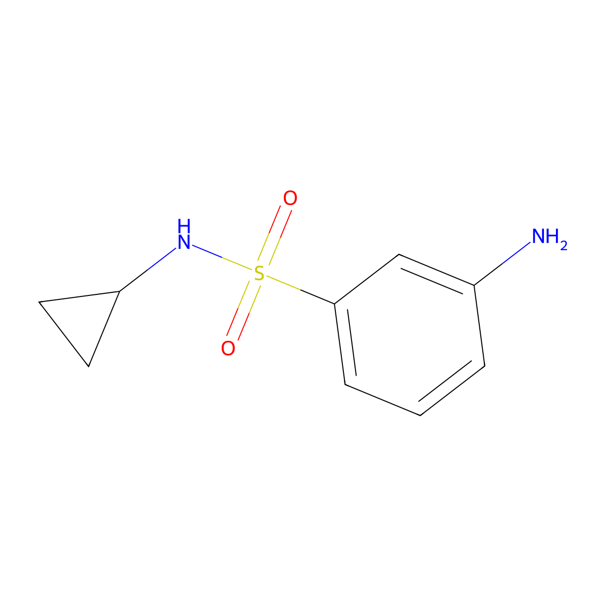 3-amino-N-cyclopropylbenzene-1-sulfonamide molecular structure, CAS 459434-39-0