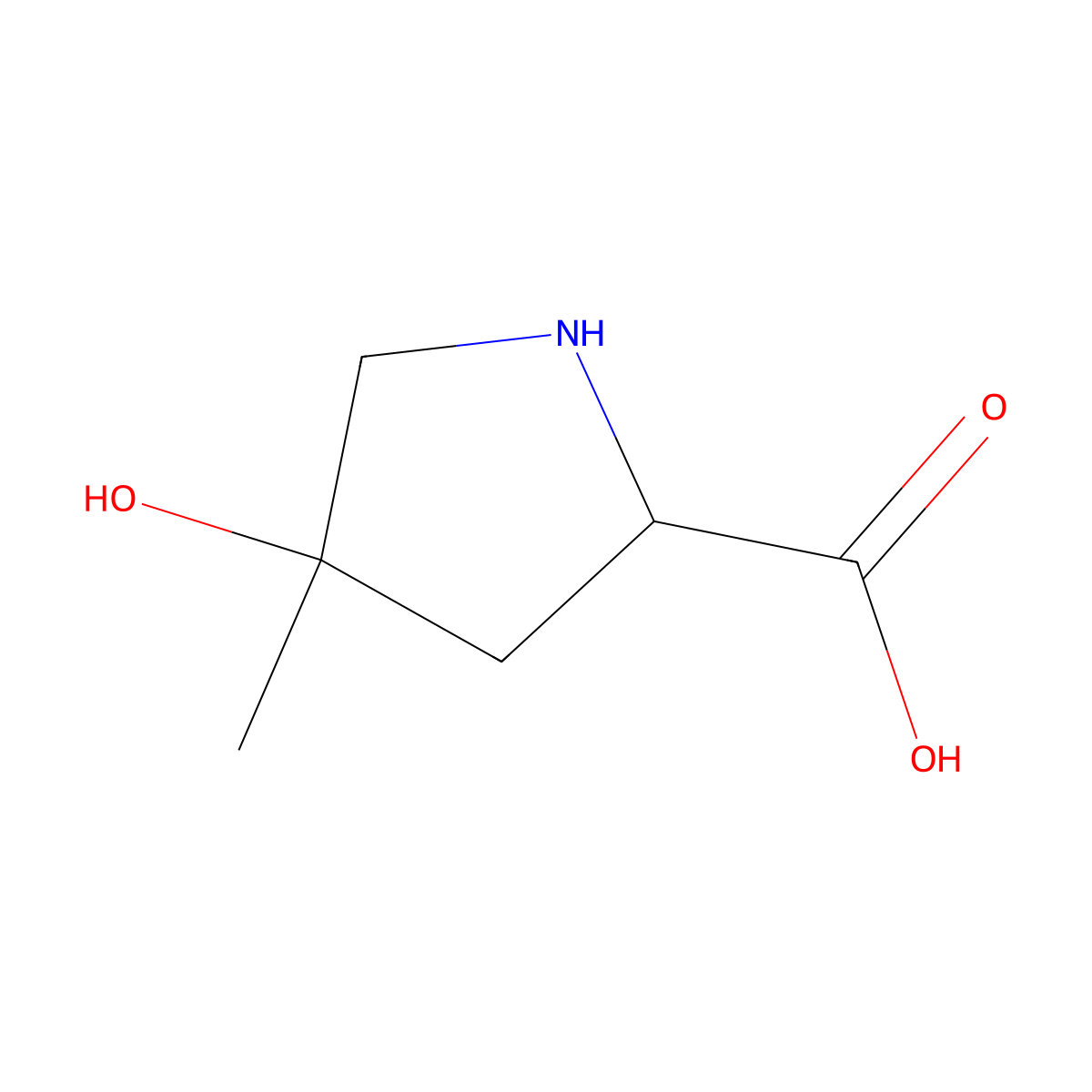(2s,4s)-4-Hydroxy-4-methylpyrrolidine-2-carboxylic acid molecular structure, CAS 459457-01-3