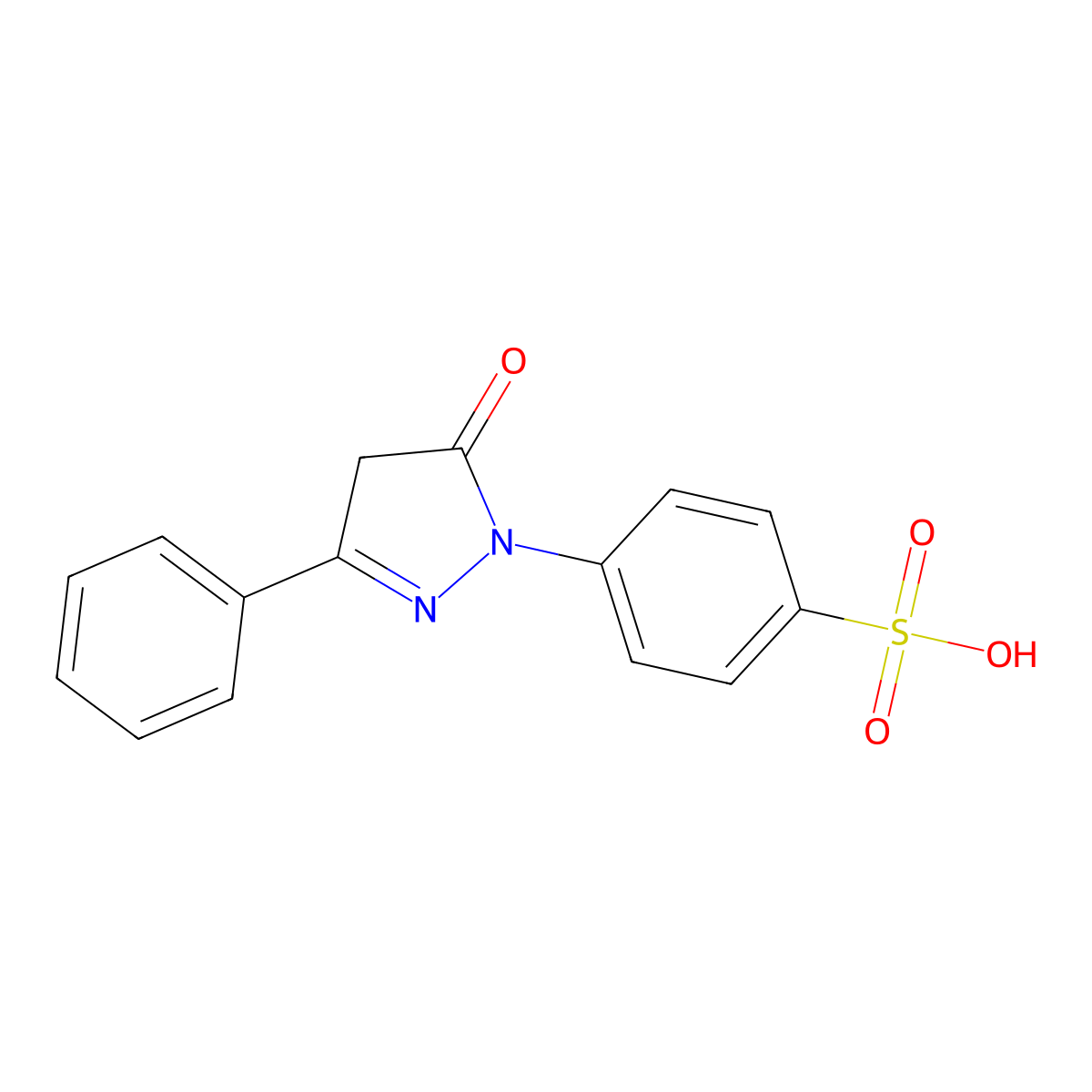 4-(5-Oxo-3-phenyl-4,5-dihydro-1H-pyrazol-1-yl)benzene-1-sulfonic acid molecular structure, CAS 4595-03-3